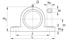 直立式軸承座單元 RASEY40-TV-VA, 塑料軸承座，內(nèi)圈帶平頭螺釘?shù)耐馇蛎媲蜉S承，耐腐蝕設(shè)計(jì)，R密封