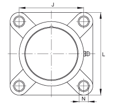 軸承座單元 RCJY30-TV-VA, 四孔塑料軸承座，內(nèi)圈帶平頭螺釘?shù)耐馇蛎媲蜉S承，耐腐蝕設(shè)計，R 型密封
