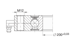 四點接觸球軸承 VU130225, 無齒，兩側(cè)唇密封