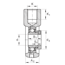 吊裝式軸承座單元 PHE50, 鑄鐵軸承座，帶偏心鎖圈的外球面球軸承，P 型密封