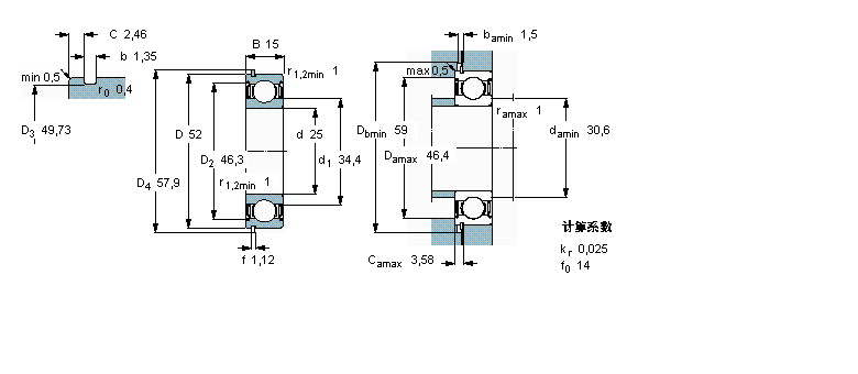 SKF 深溝球軸承, 單列，帶止動(dòng)環(huán)槽, 兩面防塵罩6205-2ZNR樣本圖片