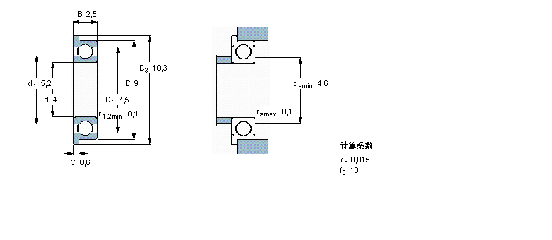 SKF 深溝球軸承, 單列，不銹鋼，帶法蘭, 無密封件W618/4R樣本圖片