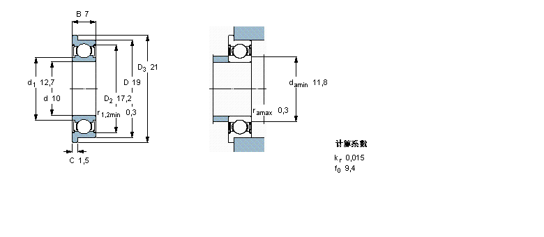 SKF 深溝球軸承, 單列，不銹鋼，帶法蘭, 兩面防塵罩W63800-2ZR樣本圖片