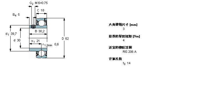 SKF Y-軸承, 帶平頭螺釘鎖定的, YAT 2YAT206樣本圖片