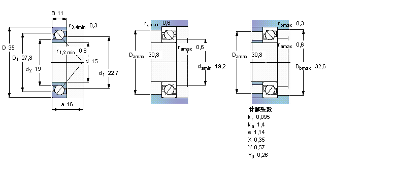 SKF 角接觸球軸承, 單列7202BEGBP樣本圖片
