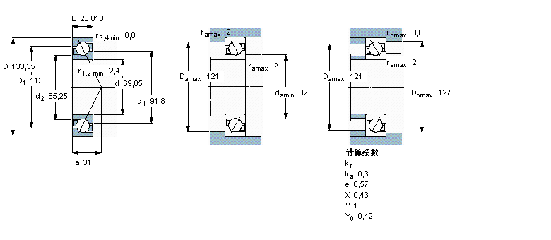 SKF 角接觸球軸承, 單列, 英制軸承ALS22ABP樣本圖片