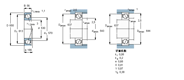 SKF 角接觸球軸承, 單列718/530AC/VQ074樣本圖片