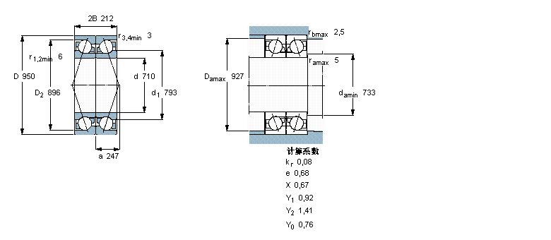 SKF 角接觸球軸承, 單列，用于配對(duì)安裝, 背對(duì)背配對(duì)719/710ACMB/DBVQ074樣本圖片