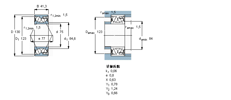 SKF 角接觸球軸承, 雙列, 兩面防塵罩5215A-2Z樣本圖片