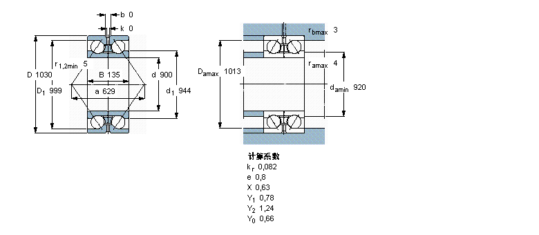 SKF 角接觸球軸承, 雙列, 無密封件, 兩部份內(nèi)圈BA2B311631樣本圖片