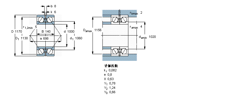 SKF 角接觸球軸承, 雙列, 無(wú)密封件, 兩部份內(nèi)圈BA2B311495樣本圖片