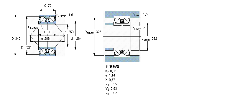 SKF 角接觸球軸承, 雙列, 無(wú)密封件, 兩部份內(nèi)圈305611A樣本圖片