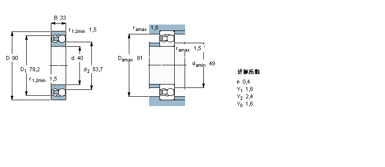 SKF 自調(diào)心球軸承, 圓柱孔和圓錐孔, 圓柱型內(nèi)孔, 無(wú)密封件2308EM樣本圖片