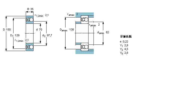 SKF 自調(diào)心球軸承, 圓柱孔和圓錐孔, 圓柱型內(nèi)孔, 無密封件1314樣本圖片