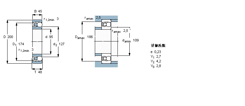 SKF 自調(diào)心球軸承, 圓柱孔和圓錐孔, 圓柱型內(nèi)孔, 無(wú)密封件1319樣本圖片