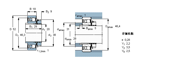 SKF 自調心球軸承, 帶緊定套, 兩面密封件2205E-2RS1KTN9+H305C樣本圖片