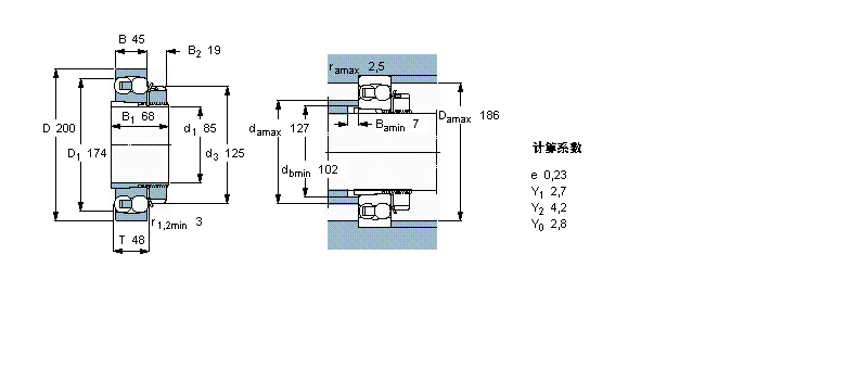 SKF 自調(diào)心球軸承, 帶緊定套, 無(wú)密封件1319K+H319樣本圖片