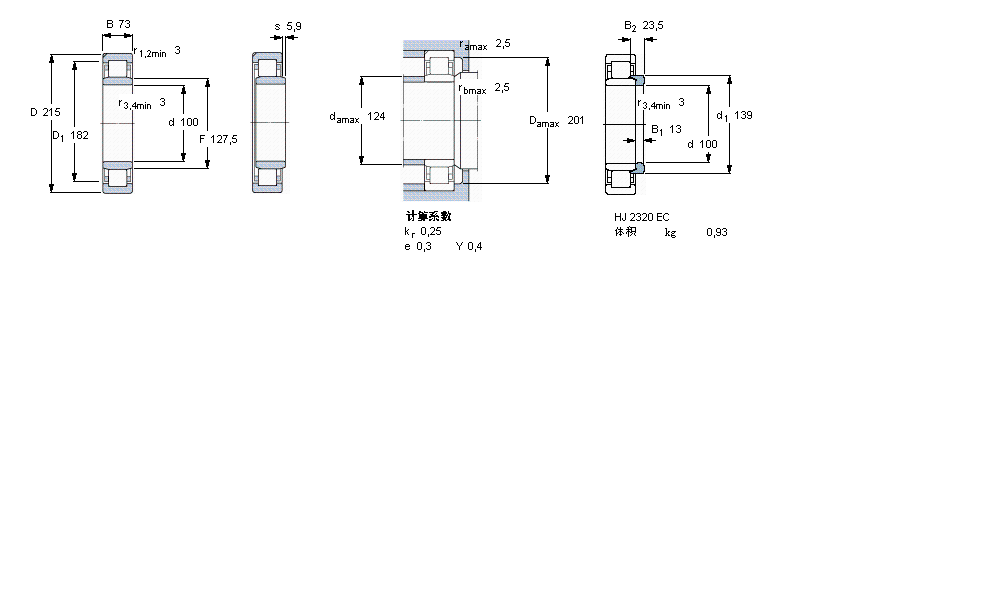 SKF 圓柱滾子軸承, 單列, NU 設(shè)計, 于外圈的一個帶定位槽NU2320ECN1ML樣本圖片