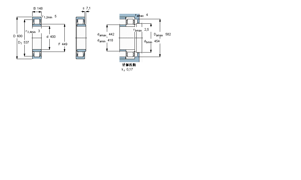 SKF 圓柱滾子軸承, 單列, NU 設(shè)計(jì)NU3080MA6樣本圖片