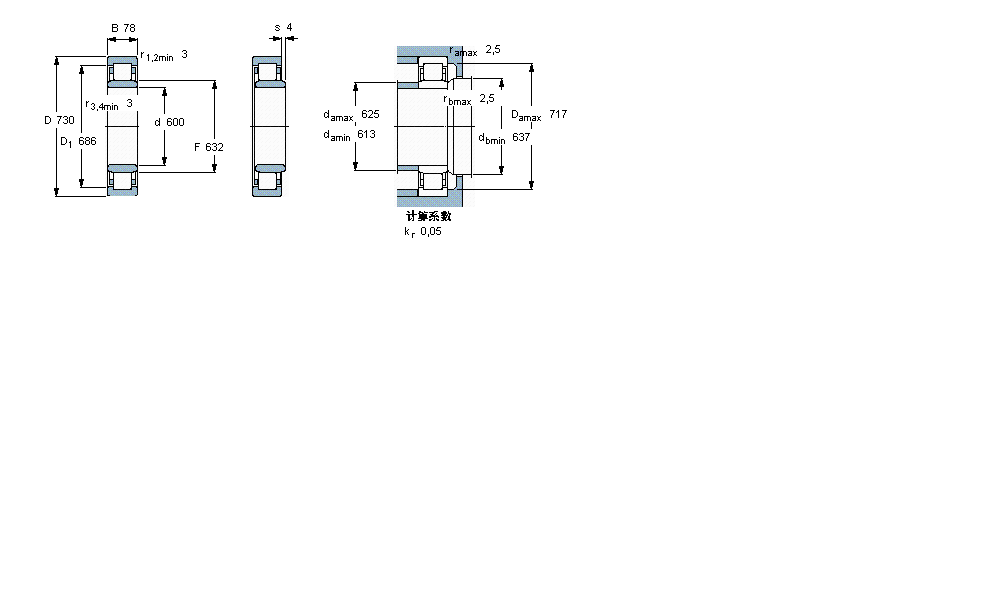 SKF 圓柱滾子軸承, 單列, NU 設計NU28/600ECMA樣本圖片