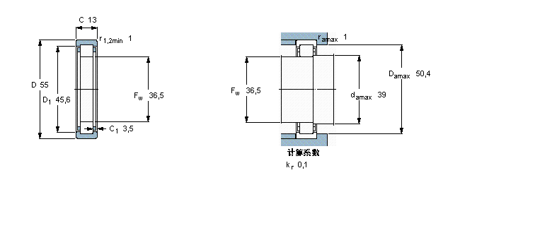 SKF 圓柱滾子軸承, 單列, 無內(nèi)圈RNU1006樣本圖片