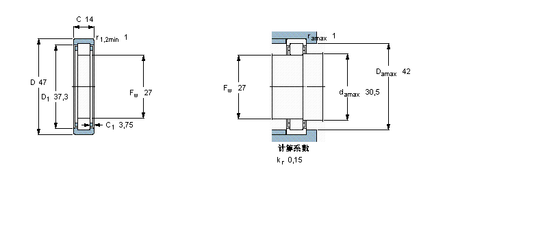 SKF 圓柱滾子軸承, 單列, 無內(nèi)圈RNU204樣本圖片