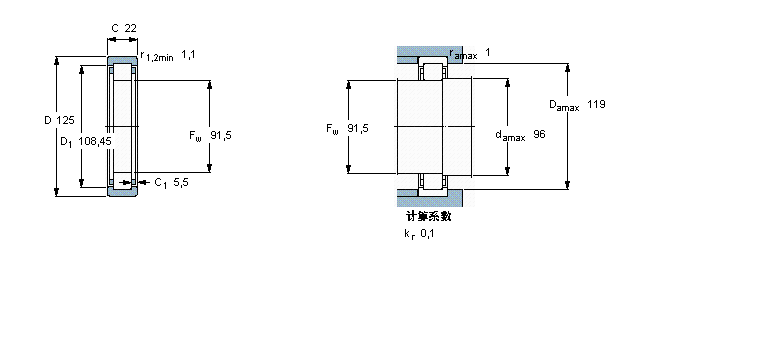 SKF 圓柱滾子軸承, 單列, 無內(nèi)圈RNU1016樣本圖片