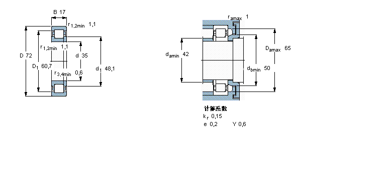 SKF 圓柱滾子軸承, 單列, 含Solid Oil, NUP 設(shè)計NUP207ECP/W64樣本圖片