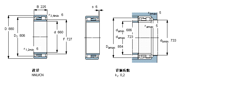 SKF 圓柱滾子軸承, 雙列, NNU313477B樣本圖片
