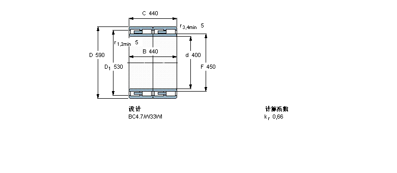 SKF 圓柱滾子軸承, 四列, BC4.7315802/VJ202樣本圖片