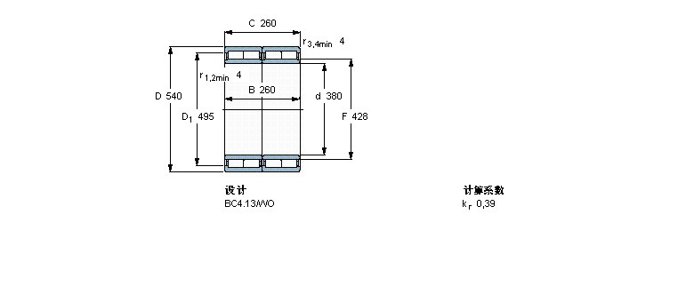 SKF 圓柱滾子軸承, 四列, BC4.13BC2B326131/HB1VJ202樣本圖片