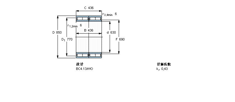 SKF 圓柱滾子軸承, 四列, BC4.13BC2-8012/HB1VJ202樣本圖片