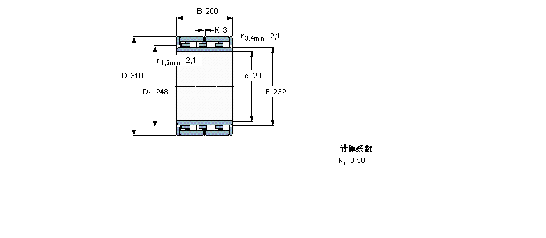 SKF 圓柱滾子軸承, 六列NNU6040M樣本圖片