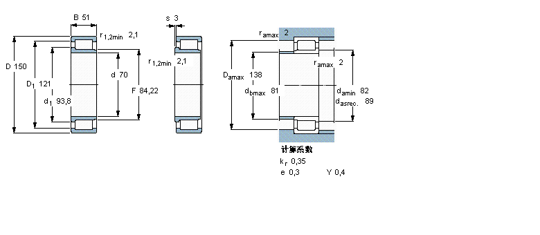 SKF 圓柱滾子軸承, 單列滿裝滾子, NJG 設(shè)計NJG2314VH樣本圖片