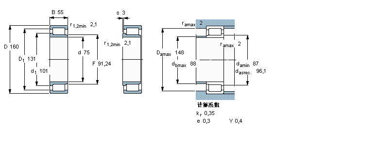 SKF 圓柱滾子軸承, 單列滿裝滾子, NJG 設(shè)計NJG2315VH樣本圖片