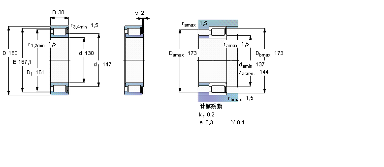 SKF 圓柱滾子軸承, 單列滿裝滾子, NCF 設計NCF2926CV樣本圖片