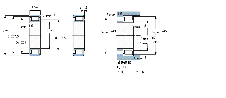 SKF 圓柱滾子軸承, 單列滿裝滾子, NCF 設(shè)計NCF1840V樣本圖片