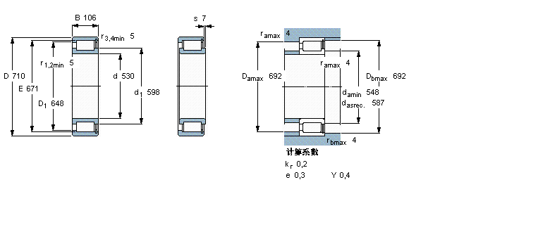 SKF 圓柱滾子軸承, 單列滿裝滾子, NCF 設(shè)計NCF29/530V樣本圖片