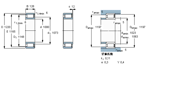 SKF 圓柱滾子軸承, 單列滿裝滾子, NCF 設(shè)計(jì)NCF28/1000V樣本圖片