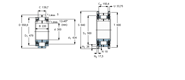 SKF 圓柱滾子軸承, 剖分式單列316733DA樣本圖片