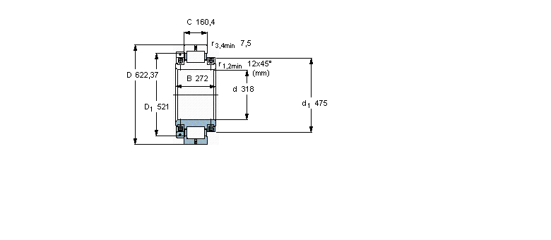 SKF 圓柱滾子軸承, 剖分式單列BCSB322213CD樣本圖片