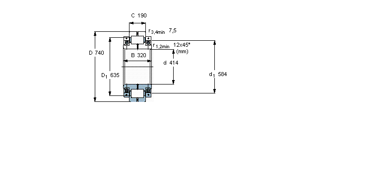 SKF 圓柱滾子軸承, 剖分式單列316352CC樣本圖片