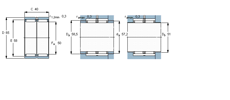 SKF 滾針軸承, 無(wú)法蘭，無(wú)內(nèi)圈RNAO50x65x40樣本圖片