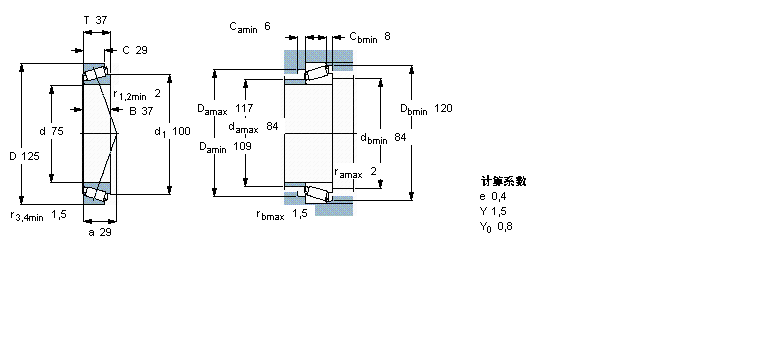 SKF 圓錐滾子軸承, 單列, 公制軸承33115/Q樣本圖片