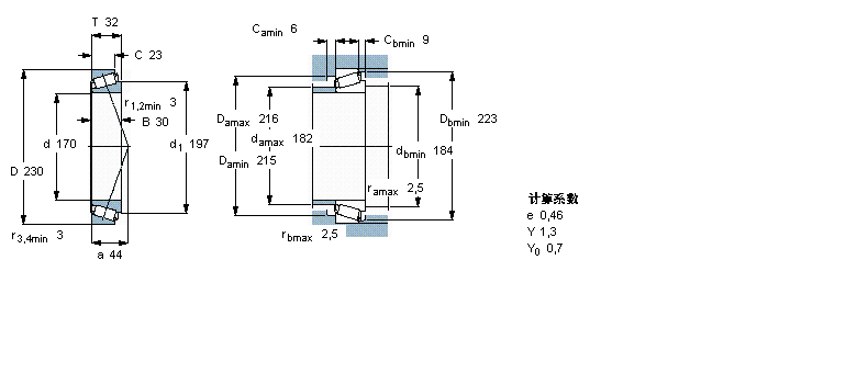 SKF 圓錐滾子軸承, 單列, 公制軸承T4DB170樣本圖片