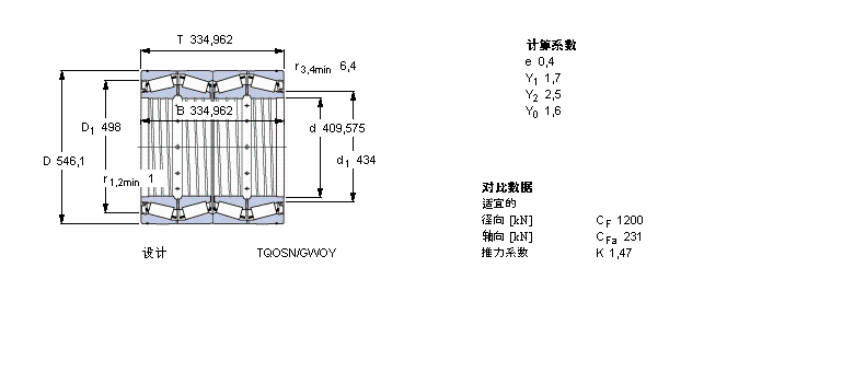 SKF 圓錐滾子軸承, 四列，TQO結(jié)構(gòu), TQOSN/GWOY, 軸承孔中的螺旋槽BT4-8021G/HA1VA919樣本圖片