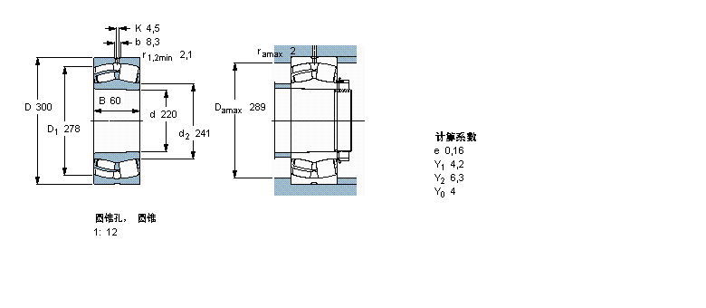 SKF 球面滾子軸承, 圓柱和圓錐孔, 圓錐型內(nèi)孔, 無(wú)密封件23944CCK/W33樣本圖片