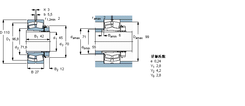 SKF 球面滾子軸承, 帶緊定套的21310EK+H310樣本圖片