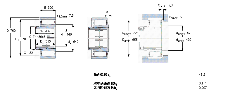 SKF CARB圓環(huán)滾子軸承, 帶退卸套的, 與保持架C4192K30M+AOH24192樣本圖片