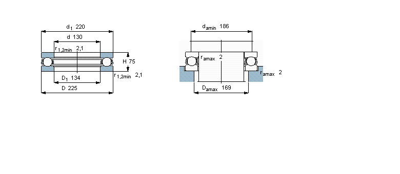 SKF 推力球軸承, 單向51326M樣本圖片